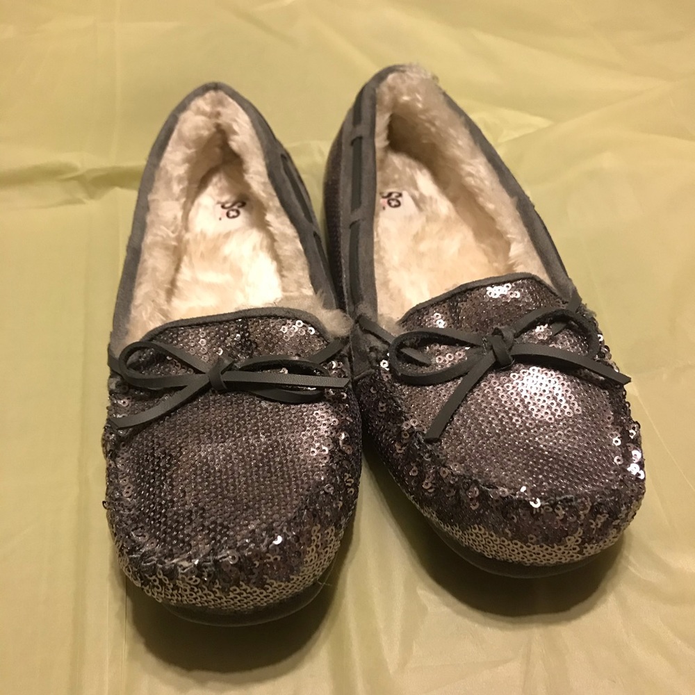 Sequin moccasins